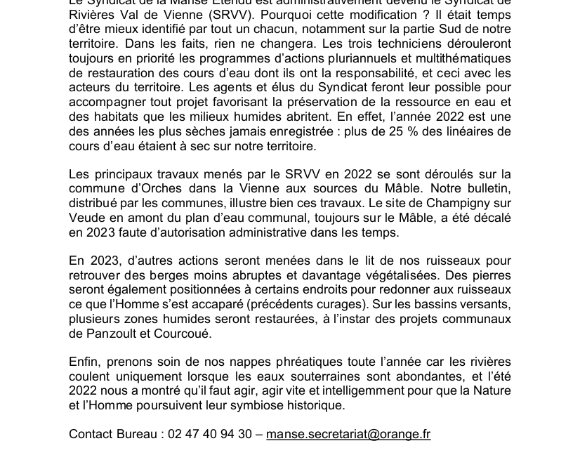 Syndicat de Rivières Val de Vienne