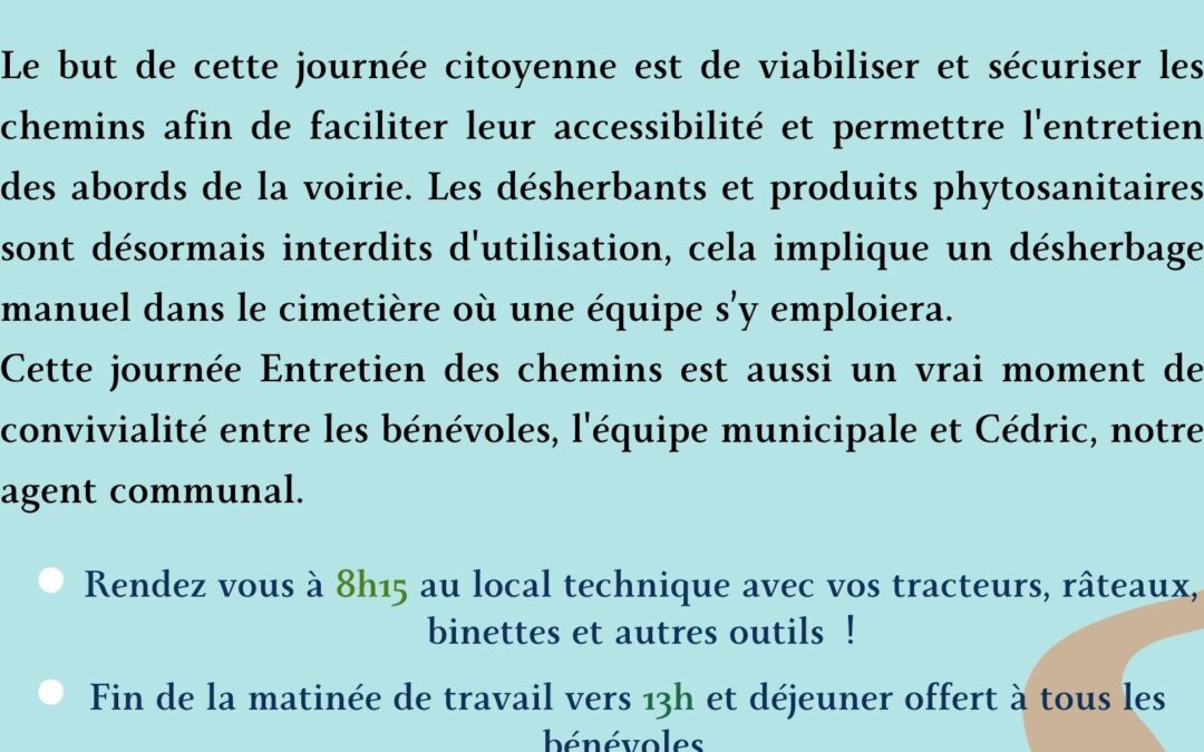 Entretien des chemins et du cimetière