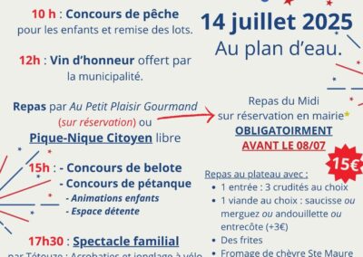 Fête du 14 juillet à l’étang de Panzoult